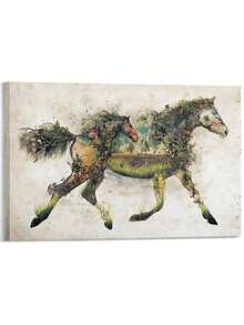 1 Piece With Frame, Wall Decoration, Forest Horse Art Poster, Modern Canvas Oil Painting Art Wall Decoration Mural, Canvas Oil Painting Wall Art Poster, Home Decoration, Holiday Gift, Suitable For Bedrooms, Living Rooms, Bathrooms, Dining Rooms, Classrooms, Studies, Kitchens, Offices, Apartments, Dormitories, Hotels, Bars, Cafes, Studios, Dressing Rooms, Corridors, Galleries And Other Places To Create A Beautiful Wall Background Decoration. - 馬 - 查看 10