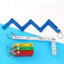 1pc Multi-Function ABS Plastic Folding Ruler, 50cm/19.69in Long, 10-Fold, Compact With Keychain, Portable Multi-Use Folding Ruler Drawing Tool, Student Measuring Ruler - 50cm Pendant - View 4