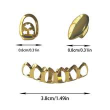 1 Set Punk Style Hollow Single Fang Tooth Hollow Bottom Teeth Grillz, Unisex Daily Wear, Festival Party Accessory - Multicolor - View 3