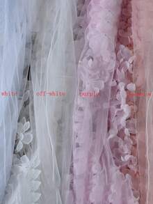 1pc Beaded Floral Bridal Shawl, Elegant White 3D Flower Shawl For Wedding Dress Accessories - White - View 6