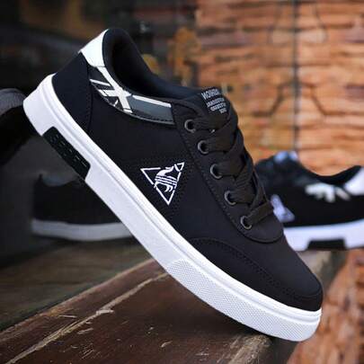 Men's Low-Top Solid Color Canvas Shoes, Fashionable Comfortable Casual Shoes, Versatile Stylish Sneakers