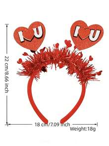 2/1pc High Quality Valentine's Day Headband, Heart-Shaped Headpiece, Wedding Atmosphere Decoration, Valentine's Day Party Supplies, Bridal Headpiece, Groomsman/Bridesmaid Headpiece - Multicolor - View 5