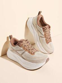 Women's Lightweight Road Running Shoes – Non-Slip Cushioned Sneakers For Gym, Workout, Walking & Tennis Arch Support & Comfort For 5K Activities - Màu Khaki - Xem 1