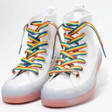 1 Pair 3D Rainbow Shoelaces, Style Casual Versatile Rainbow Shoelaces - Heat Transfer Rainbow - View 10