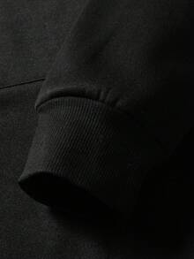 250g Polyester Fiber Men's Hooded Sweatshirt With Spider Web Pink Pattern Print, Fashionable And Loose Casual Fleece Sweatshirt Suitable For Autumn And Winter Wear On The Street - 黑色 - 查看 4