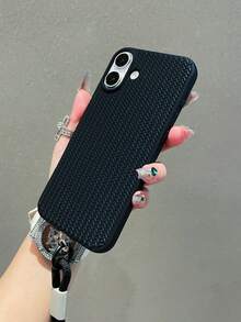 Keychain,Lanyard Premium Knitted Pattern Sweater Phone Case Compatible With IPhone 17/17AIR/17Pro/17ProMax/16/16Pro/16ProMax/15, 14, 13, 12, 11 Pro Plus, ProMax, X, XR, XSMax, 7, 8, SE2/SE3, With Matching Phone Lanyard Accessory, Shock-Proof And Drop-Proof Full Coverage Case - Black - View 2