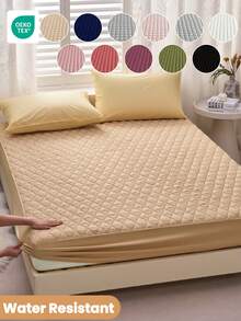 1件床笠，床上用品，床垫保护套，亲肤床垫套，卧室装饰，透气绗缝床垫垫，适用于8-15英寸床垫，房间装饰，静音床垫套，适用于卧室、客房，深口袋设计，床垫套，防尘床笠，适用于单人床、双人床、大号床、特大号床，仅包含床笠，不含枕套，床上用品礼品，可机洗，秋季家居装饰，婚礼，秋季装饰 - 彩色 - 查看 11