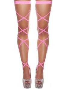 Rave Leg Wraps Elastic Garter Plus Size Leg Straps Music Festivals Coachella Outfits For Women - Pink - View 12
