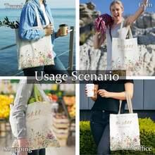 Christian Floral Tote Bag, Be Still And Know That I Am God Psalm 46:10 Bible Verse Canvas Tote Bags, Christian Gifts For Women, Wildflower Religious Reusable Grocery Shopping Bag - 1 - View 3