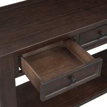 Console Table/Sofa Table With Storage Drawers And Bottom Shelf For Entryway Hallway And Living Room Espresso - Espresso + Solid Wood+MDF1 - View 9