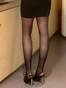 1 双条纹连裤袜 - 女士修身百搭连裤袜，设计优雅，尽显高贵气质。 - 彩色 - 查看 3