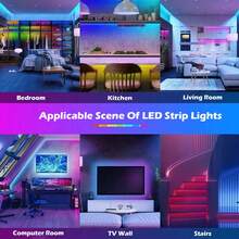 5V RGB LED Light Strip, Controlled By A 44-Key Infrared Remote. Dimmable. Bedroom TV Background Decorative Light Strip. New Year And Valentine's Day Party Decoration Lights. Home Decor Ambient Lighting. - Multi-color Light - View 7
