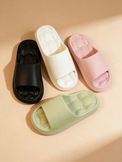 2026 New EVA Slippers, Thick Soled Home Slippers For Couples, Non Slip Thick Flower Decoration Comfortable Slippers, Essential For Spring And Summer