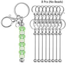 8pcs Beaded Keychain Making Kit (Beads Not Included) - For Handmade, DIY Keychain, Creative Decor Pendant And Gift Accessories - one-size - View 8