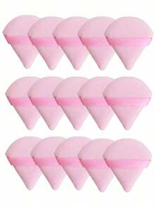24pcs/15pcs/8pcs/3pcs Flocked Heart Makeup Sponge, Soft Fluffy Texture, Suitable Face & Body Powder Puff, Mixed Makeup Beauty Tools - 粉紅色 2 - 查看 2
