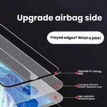 适用于华为/三星/小米/OPPO/一加/vivo/荣耀/realme/红米等手机的3D气囊防摔膜三片装，全屏高清防摔、防碎裂、防刮擦、防指纹保护膜。 - 黑色 - 查看 4