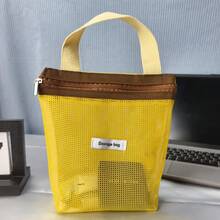 1pc Lightweight Mesh Shower Bag, Large Capacity Travel Toiletry Bag, Portable Hanging Bathroom Storage Organizer, Multi-Functional Cute Makeup Cosmetic Bag , Makeup Room Decor - Multicolor - View 10