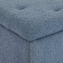 Storage Bench, Bed Bench, Upholstered Bench With Hinged Lid, Chest Bench, For Living Room, Bedroom, Blue, 95 X 38 X 45 Cm