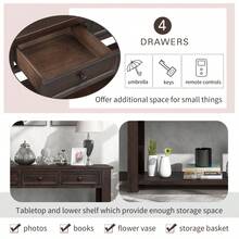 Console Table/Sofa Table With Storage Drawers And Bottom Shelf For Entryway Hallway And Living Room Espresso - Espresso + Solid Wood+MDF1 - View 6