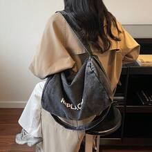 蓝色大容量水桶包，可作单肩包、斜挎包，商务女性日常通勤包。休闲手提包，大容量，宽肩带，可作单肩包或斜挎包使用。 - 彩色 - 查看 5