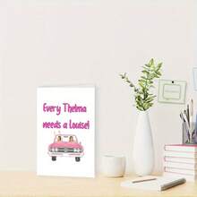 1pc Friendship Greeting Card With Envelope, "Every Thelma Needs A Louise" Pink Car Design - High Quality, Ideal For Best Friends, Siblings And Kindred Spirits - Perfect Friendship Day Gift, Friendship Present - A - View 4