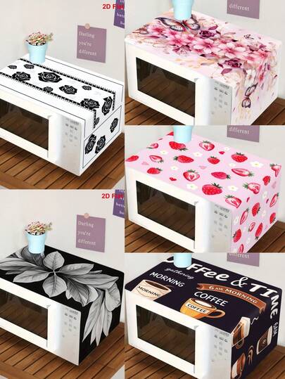 1 pièce Housse anti-poussière pour micro-ondes, motifs feuille/rose/papillon/fraise/café, housse anti-poussière lavable, décoration pour appareils de cuisine, housse de four à micro-ondes, cadeau de cuisine, décoration d'intérieur, cadeau de fête de mariage, cadeau thème café, facile à nettoyer, anti-salissure, décoration d'intérieur, fournitures de fête, cadeau fête des mères, décoration de chambre, jardin, décoration de cuisine, été, plage, essentiels de voyage, décoration de chambre, squishy, remise des diplômes