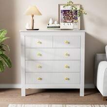 Sideboard, Chest Of Drawers With Special Doors, Gold Handles, Sideboard/Shoe Cabinet/Dressing Table [OLD REFERENCE: WF325795WAA] - White - View 2