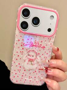 Stylish Cute Ditsy Floral Rabbit Bow Phone Case Compatible With IPhone 17Pro Max 17Pro 17 17Air 16Pro Max 16Pro 16 16Plus 15Pro Max 15Pro 13Pro Max 14 Pro 12Pro Max 15 14 13 12 11 Creativity Star Phone Cover - Rabbit Floral Print - View 1