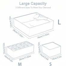 1/3/6/9件装可折叠布艺抽屉收纳盒，衣柜梳妆台收纳盒，适用于内衣、胸罩、内裤、袜子、衬衫等，粉色，适合作为情人节礼物 - 彩色 - 查看 7