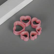 12个/8个装 细心多边形朋克风 8-19mm PLA耳扩，简约时尚个性化耳塞穿刺饰品 女士新款礼物 - 愛心 - 查看 10