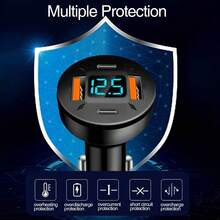 2A+2C Car Charger With LED Voltage Display (Car Accesories / Carro Accesorios / Accesorios Para Carro) – 2-Pack (Black) | Cargador De Apple Mobile Devices & IPad | Local Warehouse - one-size - View 5