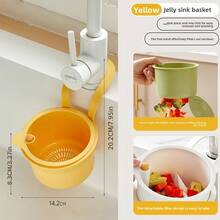 1pc Kitchen Sink Strainer Basket, Hanging Drain Basket, Household Vegetable Washing Basin Drain Net, Dishwashing Pool Drain Rack, Faucet Storage Hanging Rack, One-Click Open And Detachable - Filter Basket - View 12