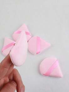 24pcs/15pcs/8pcs/3pcs Flocked Heart Makeup Sponge, Soft Fluffy Texture, Suitable Face & Body Powder Puff, Mixed Makeup Beauty Tools - 粉紅色 2 - 查看 8