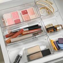 7 قطع مجموعة منظم أدراج أكريليك - أدراج ومقسمات تخزين المكتب لمستحضرات التجميل والمكاتب والتوابل المطبخية، بدون تجميع مطلوب، قابل للتكوين بحرية لتخزين الحمام - متعدد الألوان - مشاهدة 7