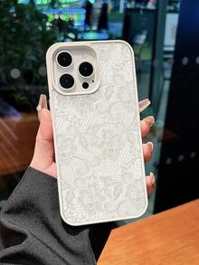 1pc Elegant Black Lace Floral Pattern Protective Phone Case, TPU Shock-Proof Cover, Suitable For IPhone 17 Pro Max/17 Pro/17/16 Pro Max/16/16 Pro/16 Plus/15/15 Pro Max/15 Pro/15 Plus/11/12/13/14 Pro Max/11 Pro Max/12 Pro/12 Pro Max/13 Pro/13 Pro Max/14 Pro/14 Pro Max/14 Plus, Great Gift For Family, Couples, Friends - Kiểu 5 (1 chiếc) - Xem 3