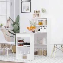 Desk, Kitchen Table With Shelf, 120 X 55 Cm, Computer Desk, Laptop Table, White Work Table For Office And Home Office - A - View 8