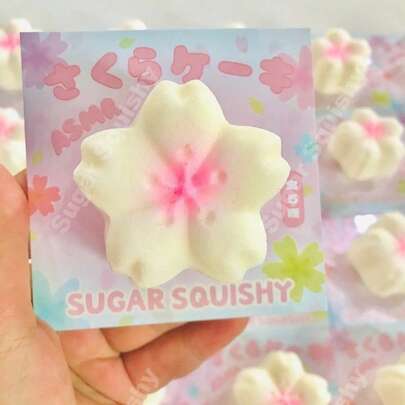 Pink Sakura Mochi Squishy Toy, Slow Rebound Squeeze Stress Relief Toy, Emotional Soothing Gift For Birthday, Holiday, Perfect Gift