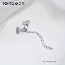 KMEOSCH Necklace Layering Clasps With Necklace Extender, Multi-Grooved Jewelry Clasps , Bracelet Necklace Stacking Extender Set, Jewelry Layer-By-Layer Accessory Clasp For Necklace Bracelet DIY Crafting, Secure Fastening With Multiple Attachment Points, Jewelry Making Supplies, Connectors For Jewelry Making - Smooth Connecting Sheet With Extension Chain - View 8