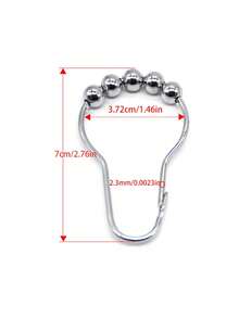12pcs Anti-Rust Metal Double Glide Shower Curtain Hooks, Suitable For Bathroom Shower Rod Curtain - A - View 11