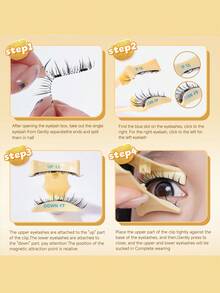 Life Girls 云感磁吸假睫毛 自然棕色轻薄可重复使用 无胶易佩戴 适合派对日常妆容 - 濃密款 - 查看 12