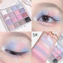 BLUETHIN 16色日落魔法眼影盘，珠光和哑光大地色系眼影 - 彩色 - 查看 11