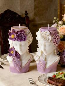 1pc 3D Embossed Flower & Portrait Cylinder Silicone Mold Heat-Resistant Easy Demold Reusable For Candle/Gypsum/Resin/Diffuser Stone Candle Mold Home Decor Gift For DIY Enthusiasts - A - View 5