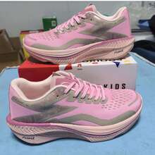 Chaussures de course décontractées édition limitée Année du Serpent, chaussures de sport de course professionnelles avec plaque de carbone amortissante pour hommes et femmes - Frêne rose - Voir 15
