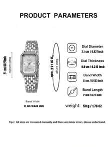 1pc French Elegant High-End Graceful Square Dial Quartz Watch, Versatile Considering Both Appearance And Practicality, Ideal Gift Choice, Year-End Promotion, Online Exclusive - Multicolor - View 9