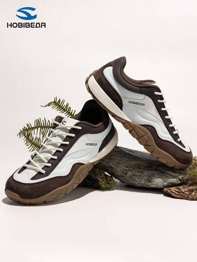 HOBIBEAR Giày thể thao đôi phối màu tương phản thời trang 2026, giày thể thao nam cổ thấp kiểu retro - Thoải mái, phù hợp cho mang hàng ngày và du lịch.