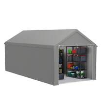 Garage Shelter/Storage Tent/UV-Protected Shelter With Roll-Up Window, Grey/White - Gray - View 1