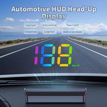 Màn hình hiển thị thông tin trên kính chắn gió (HUD) kỹ thuật số dùng nguồn USB, không cần pin, màn hình định vị gắn trên kính chắn gió, hiển thị tốc độ thời gian thực (km/h hoặc dặm/giờ), dễ dàng lắp đặt, phụ kiện ô tô. - Cấp nguồn bằng USB - Xem 9