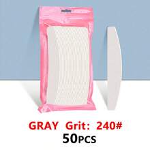 NailShine 10/30/50pcs Replaceable Half-Moon Nail Files, Manicure Sanding Sticks, Sandpaper Nail Files, Reusable & Washable, 80/100/180 Grit - Grey - View 18