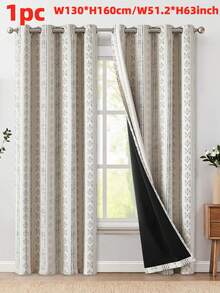 1pc Digital Printing Blackout Curtain, Bohemian Style For Bedroom And Living Room - White - View 13