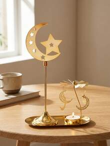 1个旋转旋转金色热蜡旋转烛台装饰，风车图案，创意万圣节圣诞节礼物，旋转烛台套装，适合浪漫婚礼、圣诞派对、家居餐桌装饰、节日礼物（款式随机） - 金色 - 查看 19